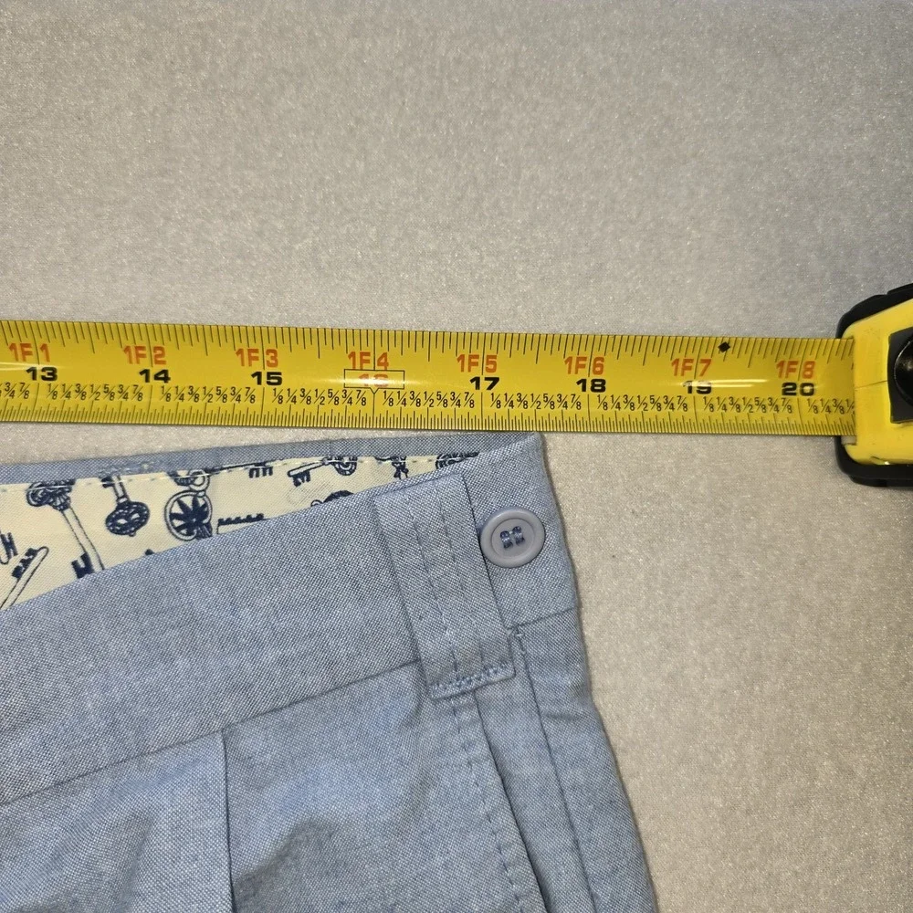 Vtg LANDS END Pleated Chino Pants 38x32 Made in USA Blue Old Money Dad Aesthetic